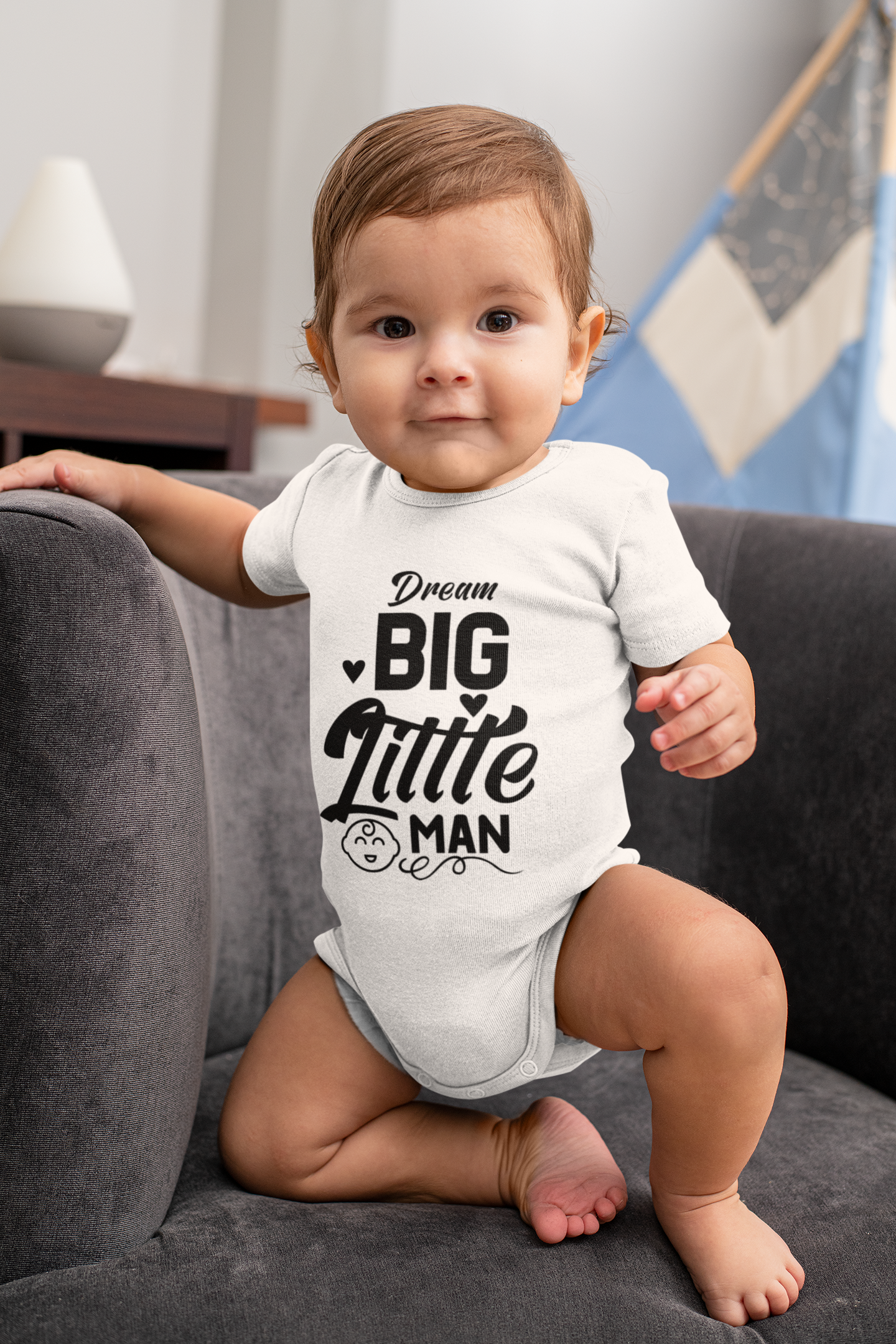 Dream Big Little Man Boys - Baby Vest