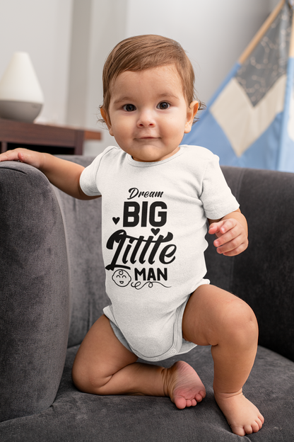 Dream Big Little Man Boys - Baby Vest