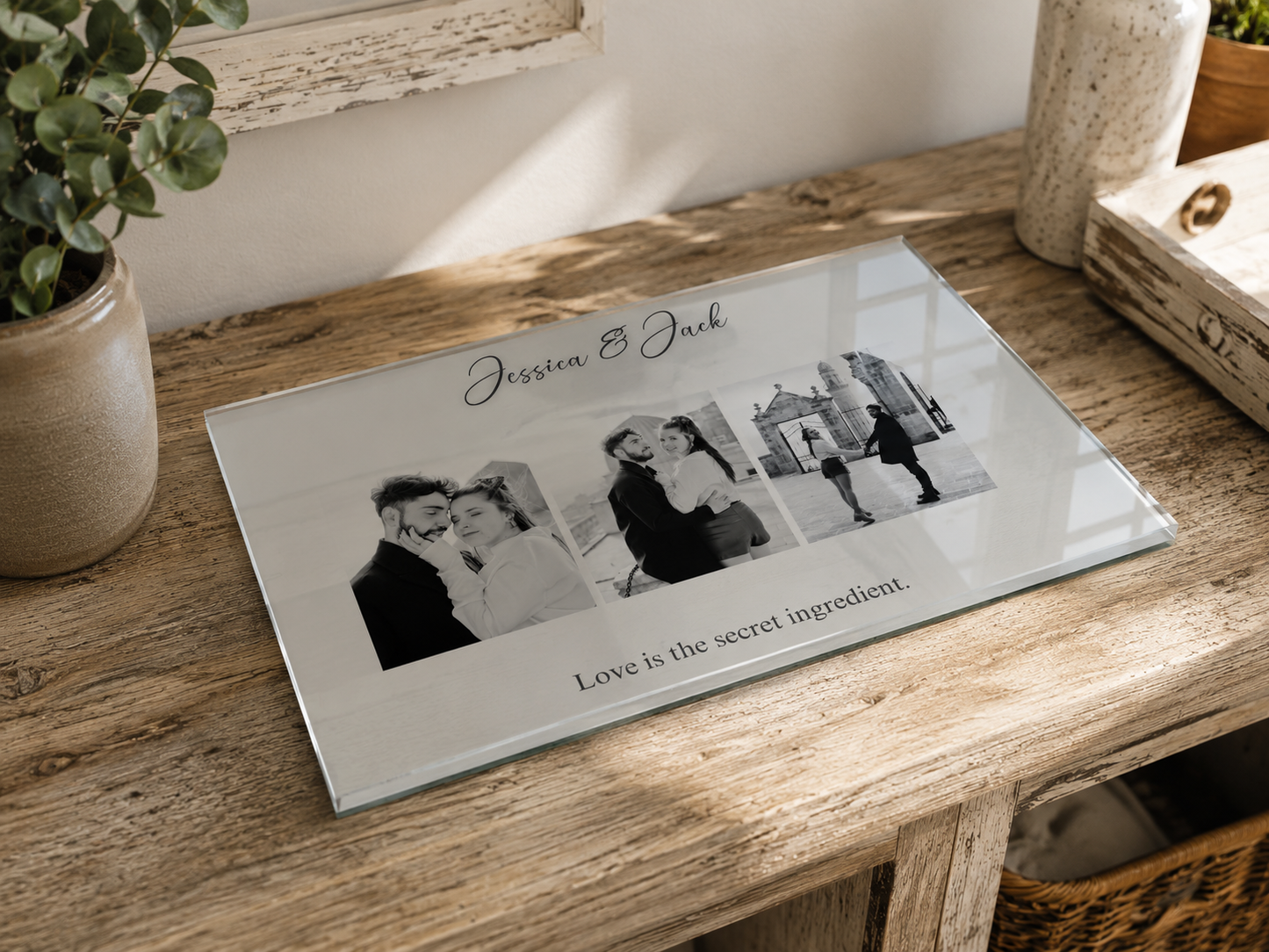 Couples Secret Ingredient - Glass Chopping Board