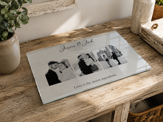 Couples Secret Ingredient - Glass Chopping Board