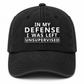 In My Defense Printed Cap