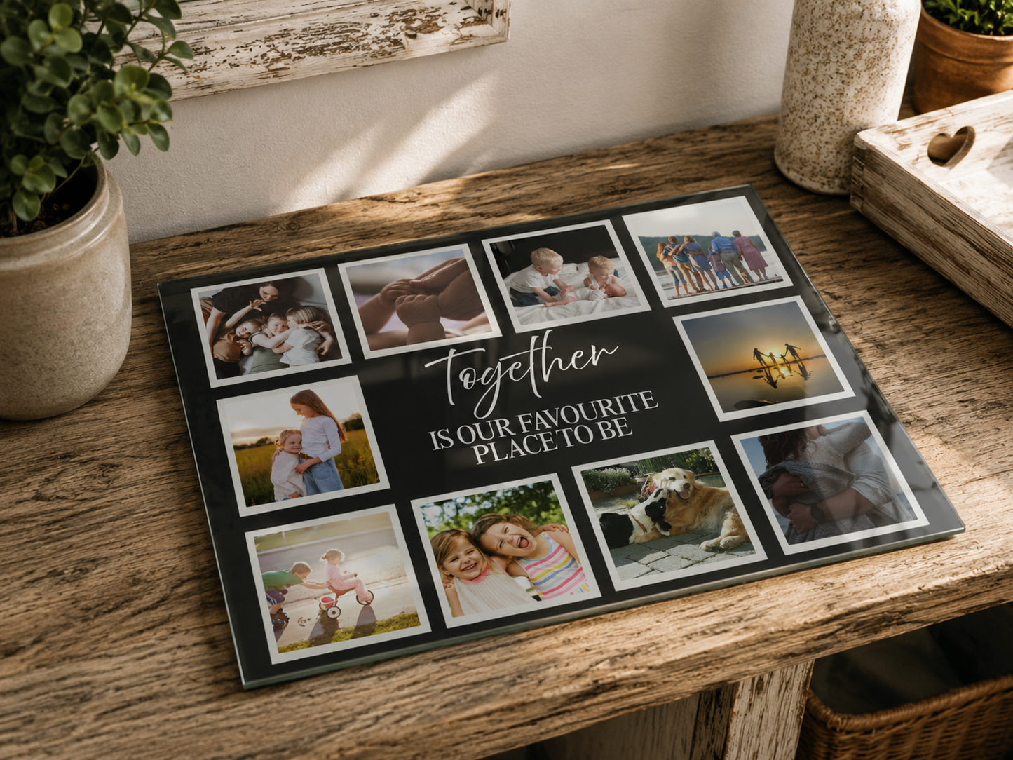 Together is our Favourite Place to be - Glass Chopping Board