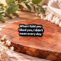 When I Told You I Liked You, I Didn't Mean Every Day – Funny Sarcastic Enamel Pin Badge