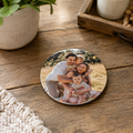 Photo Upload Wooden Round Coaster