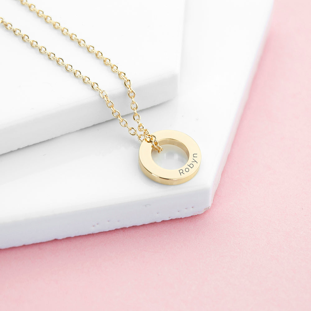 Personalised Mini Ring Necklace - Gold