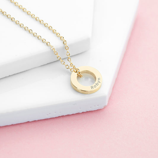 Personalised Mini Ring Necklace - Gold