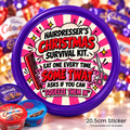 Funny Christmas Chocolate Tub Sticker – Hairdresser’s Christmas Survival Kit