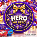 Personalised Christmas Chocolate Tub Sticker – You're a Hero
