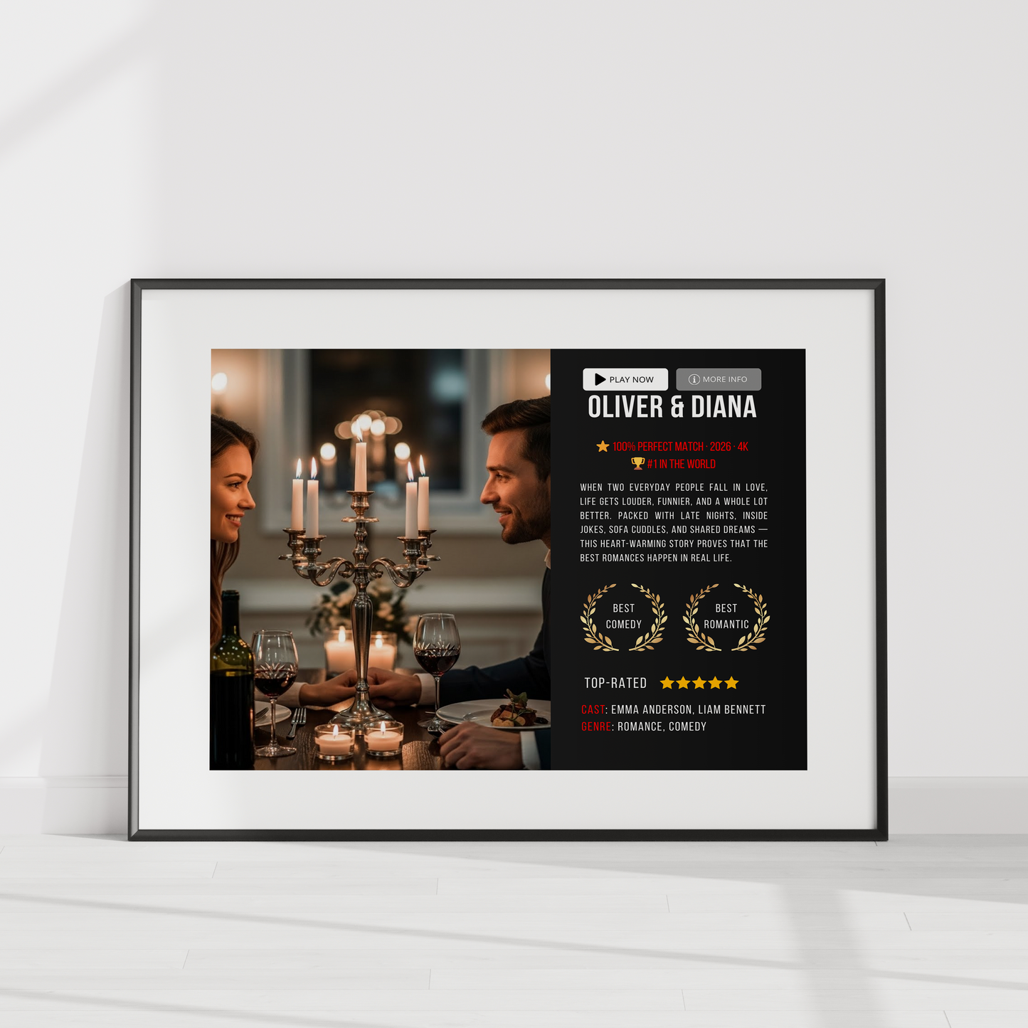 Netflix Inspired Movie - Personalised Print (Portrait image)