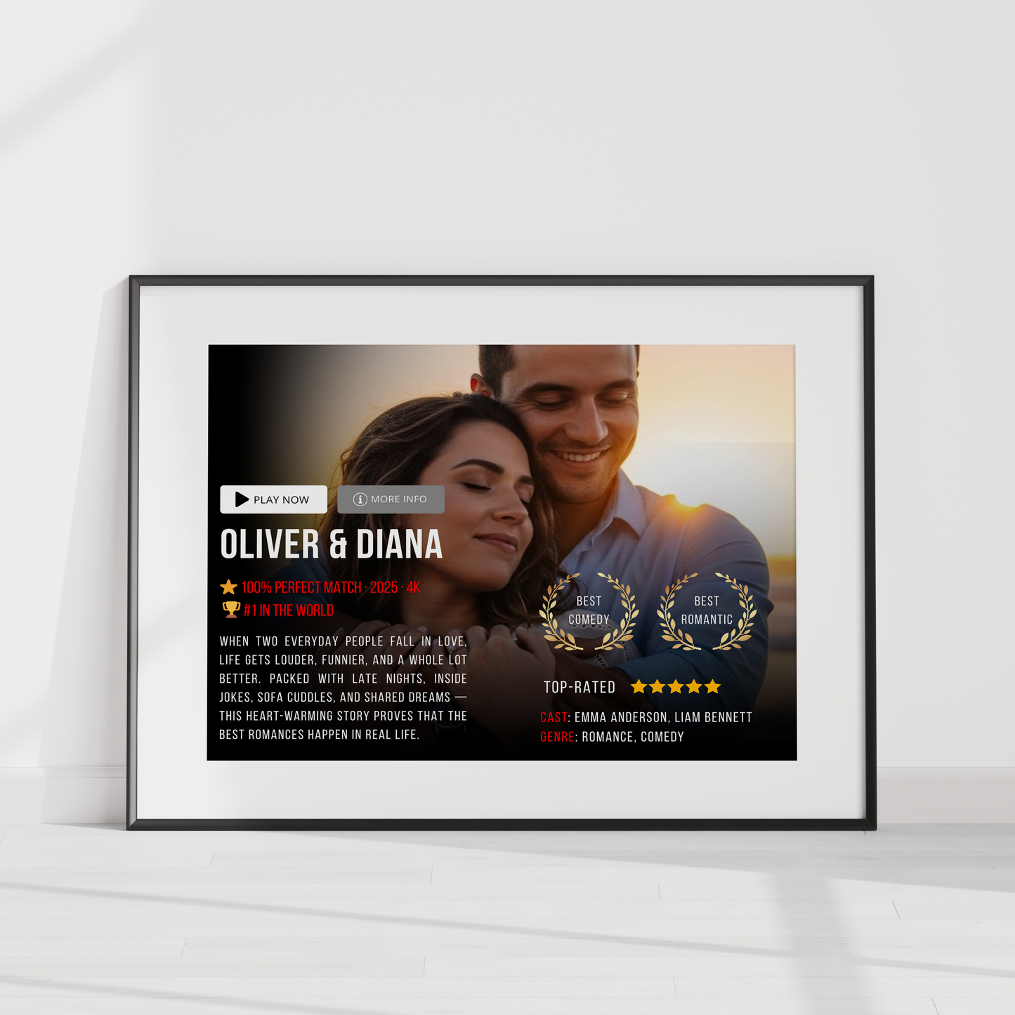 Netflix Inspired Movie - Personalised Print (Landscape image)