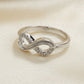 Solid silver cz infinity ring  - 0269SM