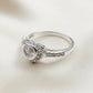 Solid Silver CZ ring setting with heart shaped setting  - 2013N