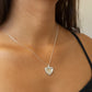 Solid Silver Two Part Articulated Heart Necklace - 0883S
