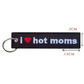 I Heart Hot Moms Embroidered Keyring