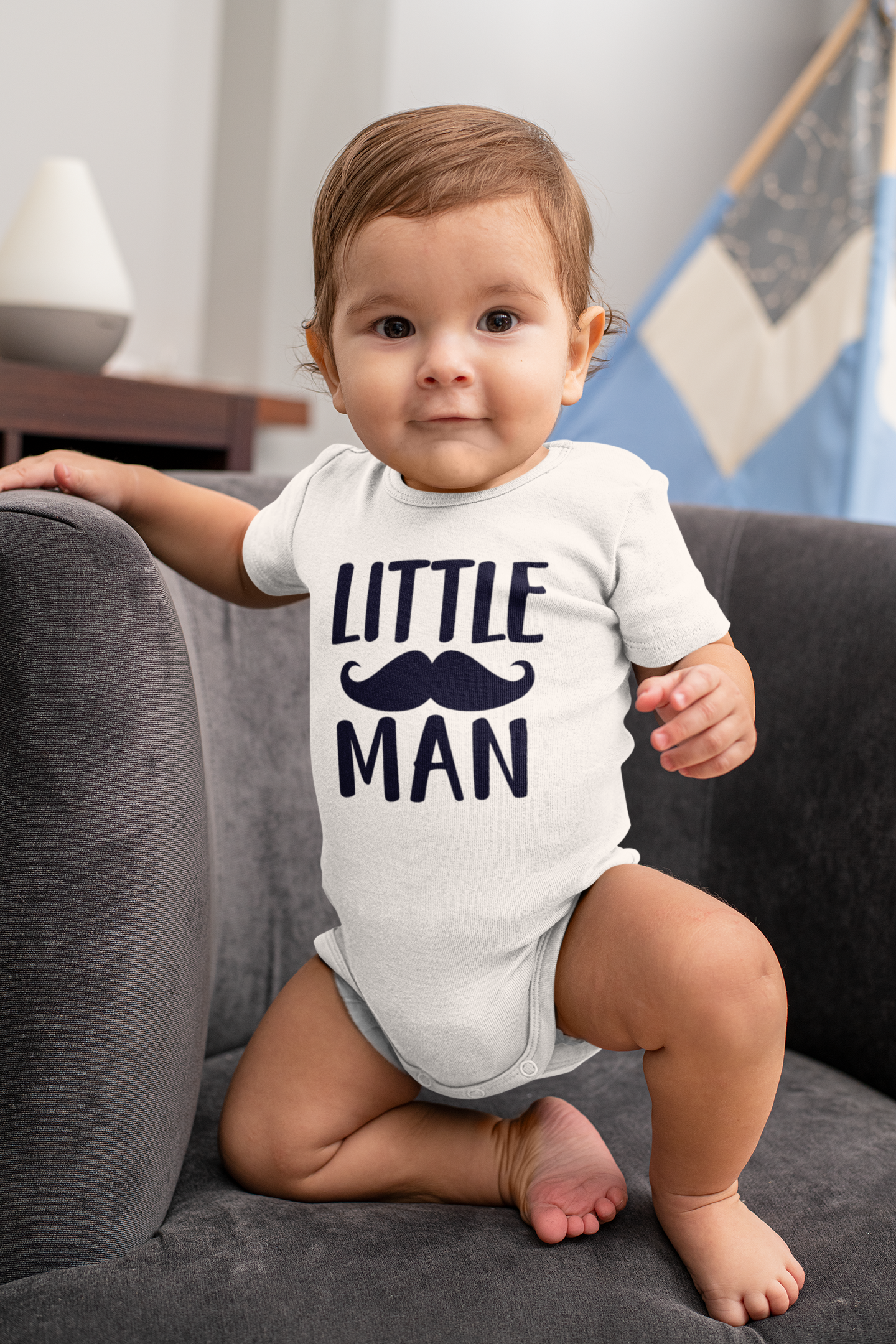 Little Man Boys B- Baby Vest