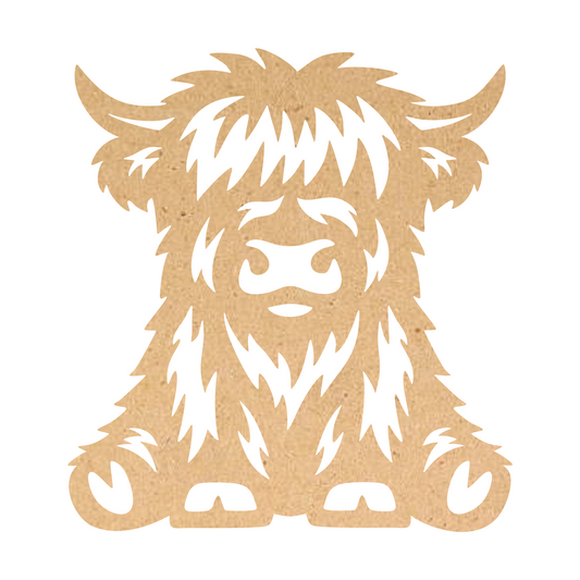 Sitting Highland Cow