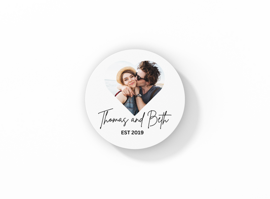 Personalised Photo Heart - Wooden Coaster