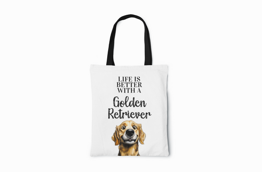 Life is better with a Golden Retriever - Tote Bag
