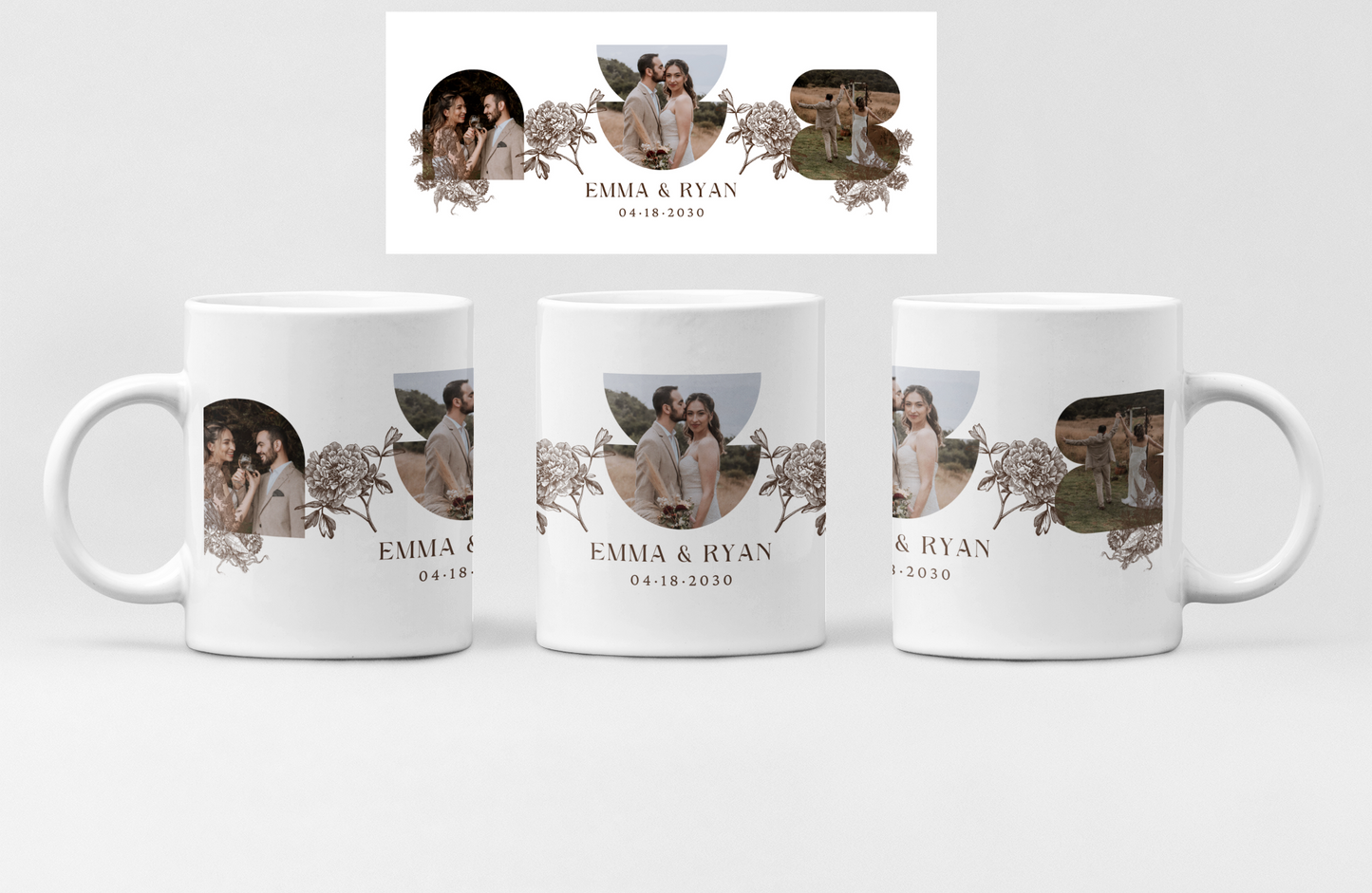 Photo Upload Couples Botanical - 11oz Mug
