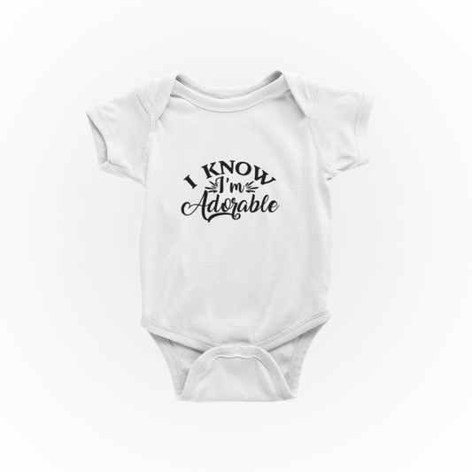 I Know I'm Adorable - Baby Vest