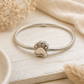 Solid Silver Dog Paw Charm