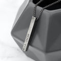 Personalised Men's Solid Bar Necklace - Brushed Gunmetal