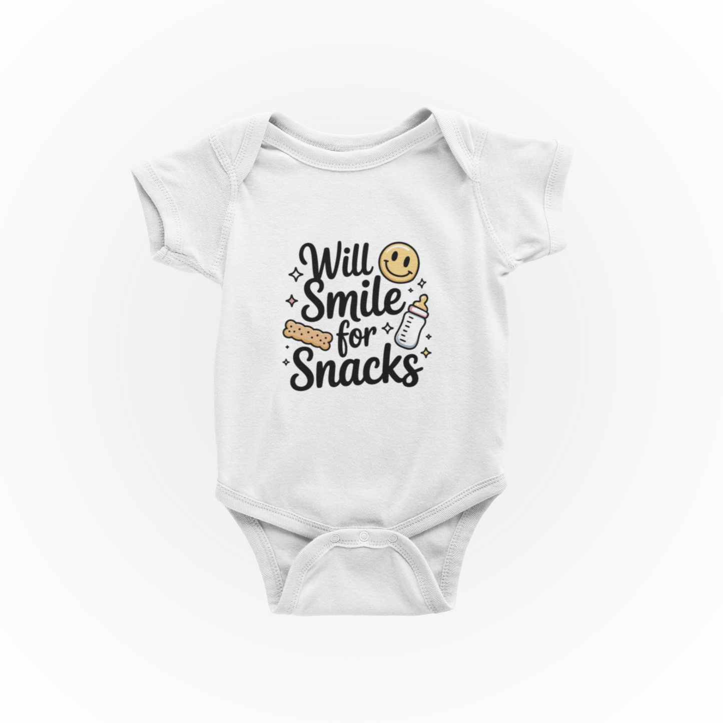 Will Smile For Snacks - Baby Vest