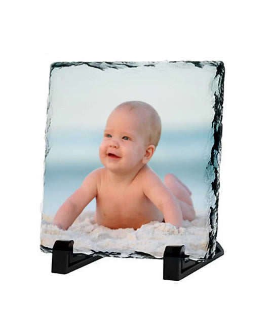 19 x 19cm Square Gloss Rock Slate