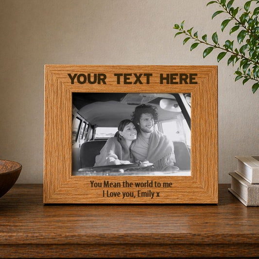 Personalised Bold Text 4x6 Wooden Photo Frame