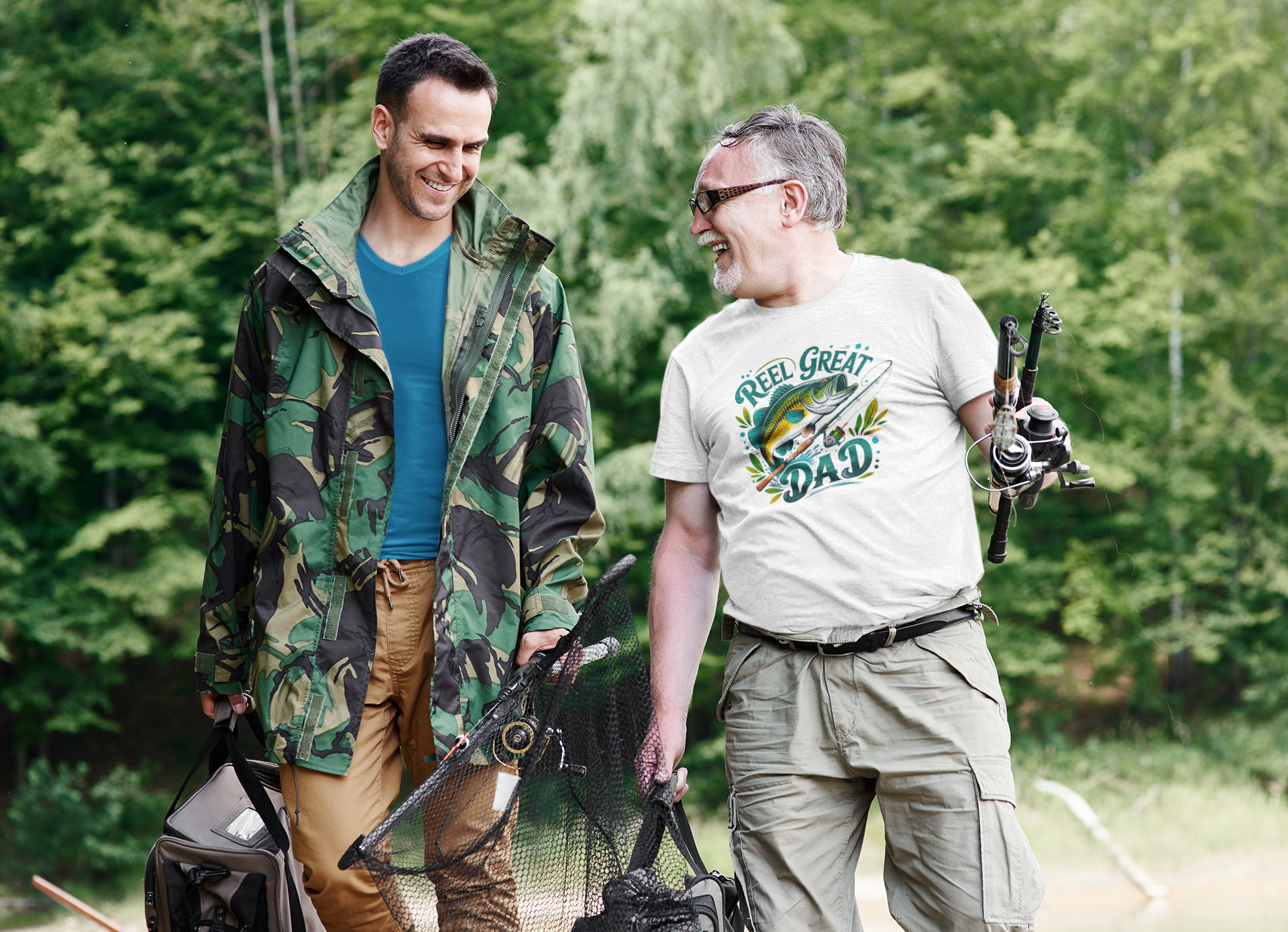 Retro fishing reel great dad - T-Shirt