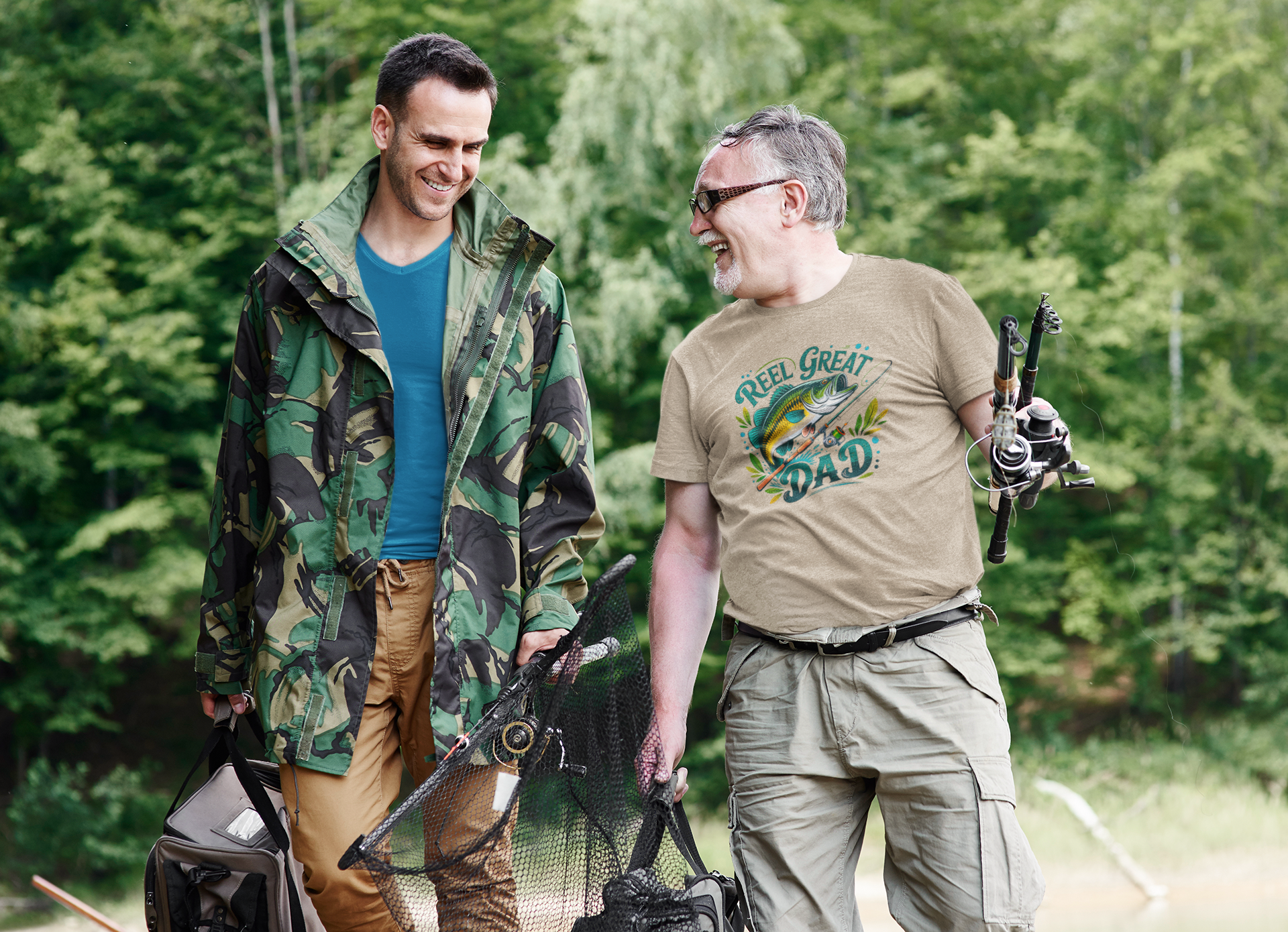 Retro fishing reel great dad - T-Shirt