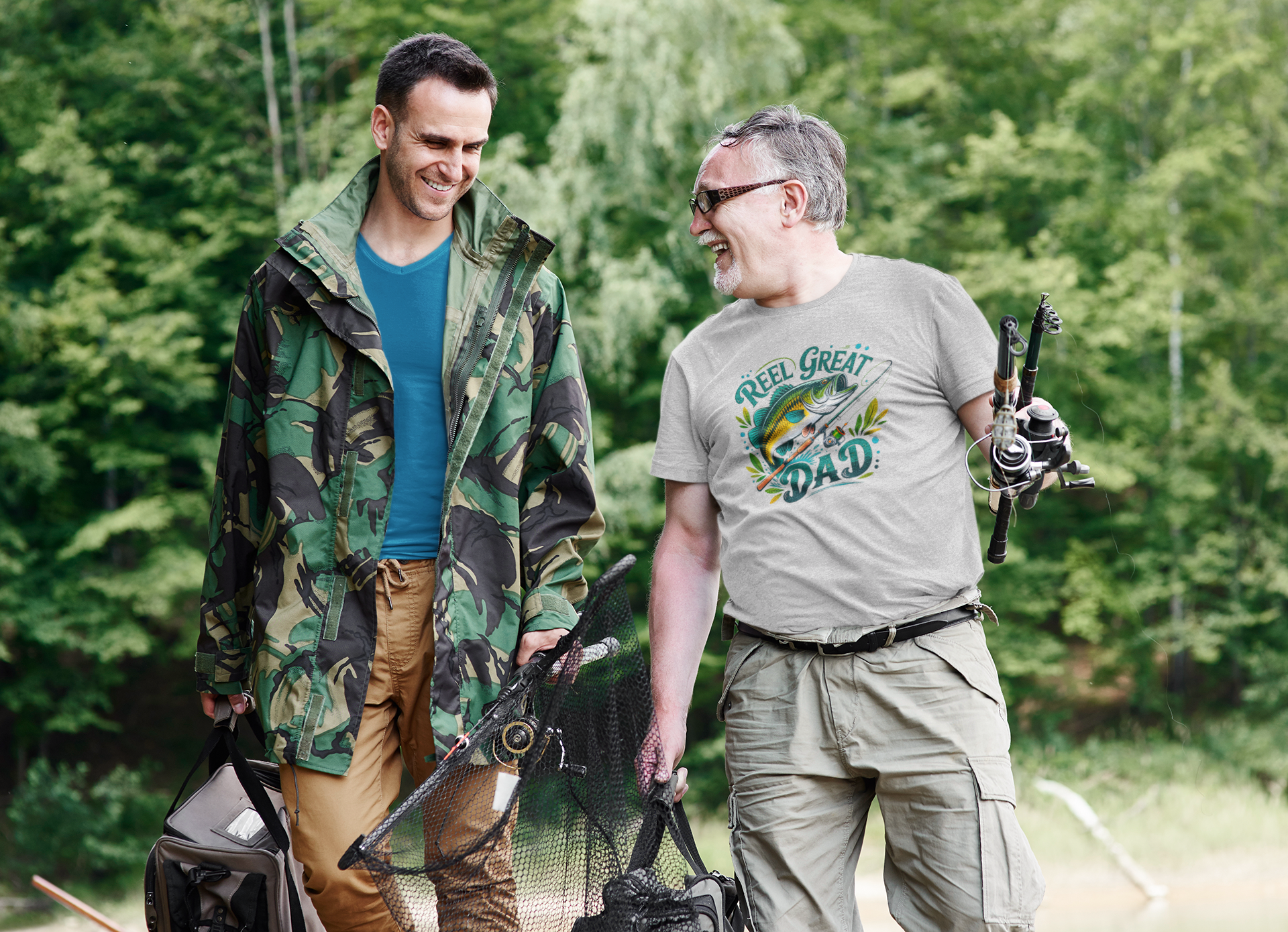 Retro fishing reel great dad - T-Shirt