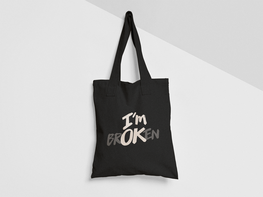 I'm ok - Black Tote Bag